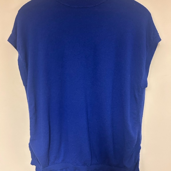 Reiss 100% Merino Wool Cap Sleeve Sweater Gorgeous Vibrant Cobalt Blue - Picture 8 of 9